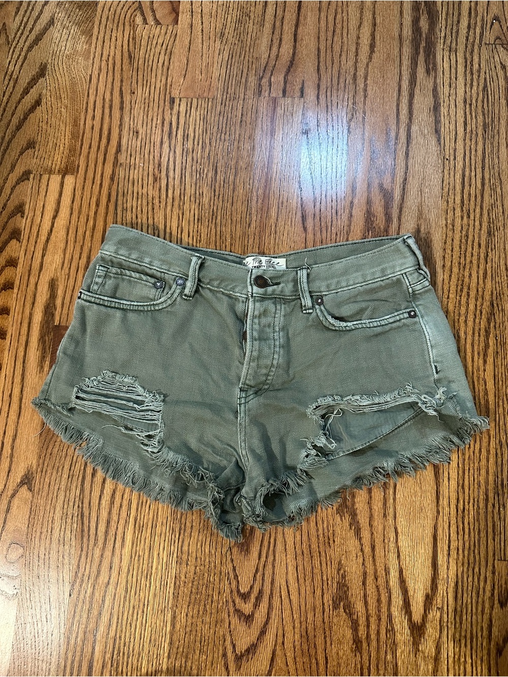 We The Free by Free People "Good Vibrations" Denim Shorts